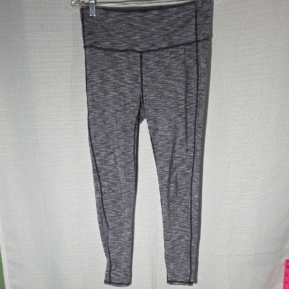 Athleta Heather Grey And Black Leggings Womens Medium High Impact Compression